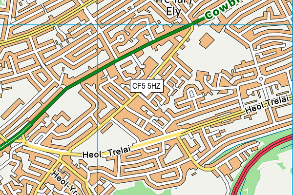 CF5 5HZ map - OS VectorMap District (Ordnance Survey)