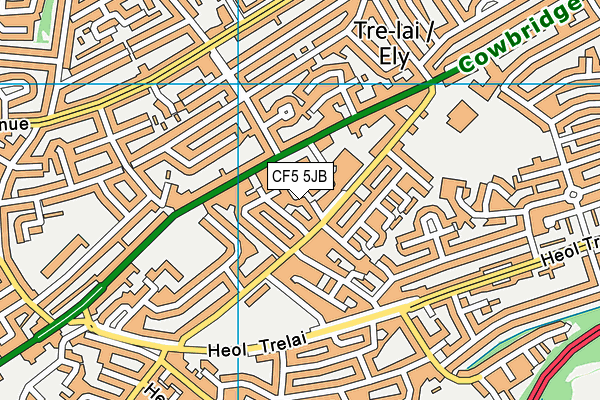 CF5 5JB map - OS VectorMap District (Ordnance Survey)