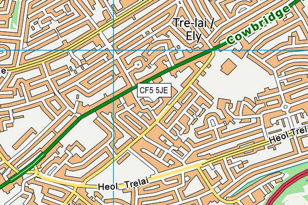 CF5 5JE map - OS VectorMap District (Ordnance Survey)