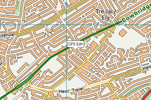 CF5 5JH map - OS VectorMap District (Ordnance Survey)