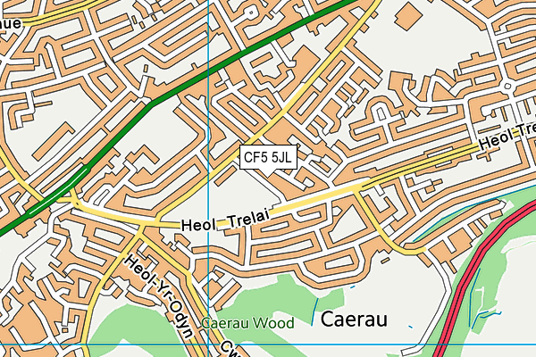 CF5 5JL map - OS VectorMap District (Ordnance Survey)