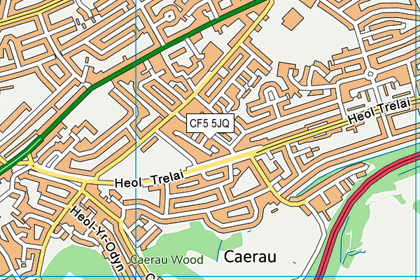CF5 5JQ map - OS VectorMap District (Ordnance Survey)