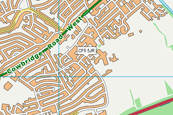 CF5 5JR map - OS VectorMap District (Ordnance Survey)