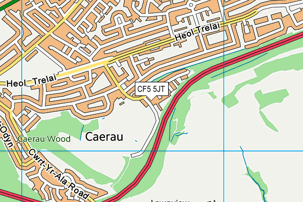 CF5 5JT map - OS VectorMap District (Ordnance Survey)