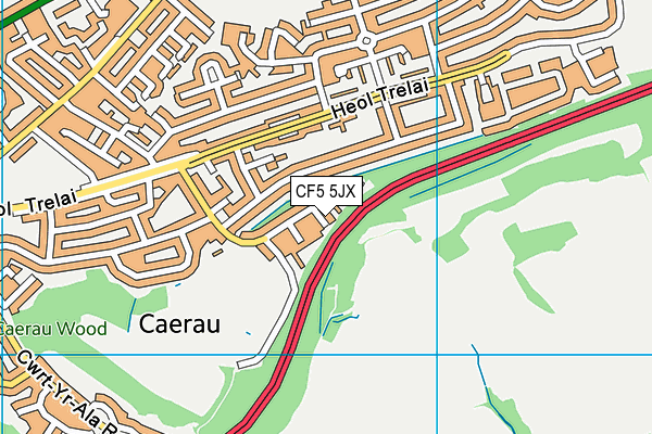 CF5 5JX map - OS VectorMap District (Ordnance Survey)