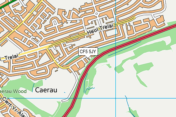 CF5 5JY map - OS VectorMap District (Ordnance Survey)