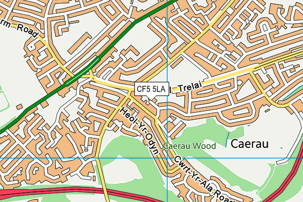 CF5 5LA map - OS VectorMap District (Ordnance Survey)