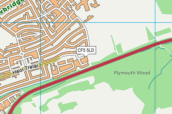 CF5 5LD map - OS VectorMap District (Ordnance Survey)