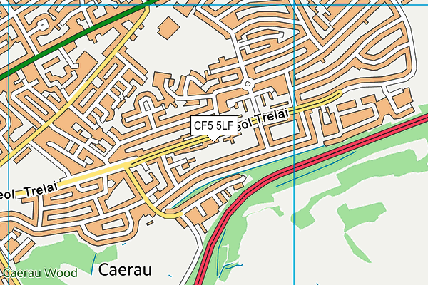 CF5 5LF map - OS VectorMap District (Ordnance Survey)