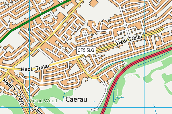 CF5 5LG map - OS VectorMap District (Ordnance Survey)