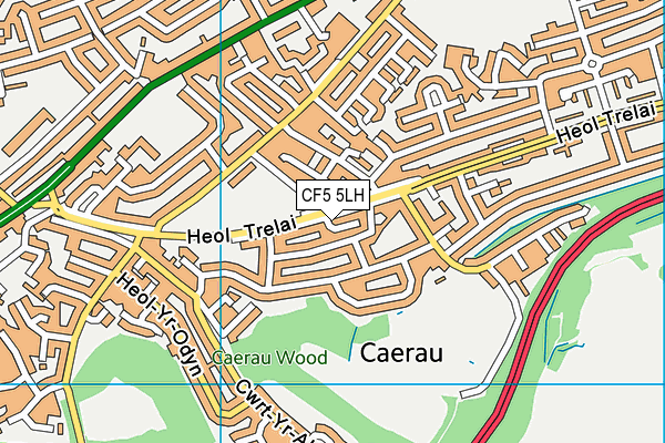 CF5 5LH map - OS VectorMap District (Ordnance Survey)