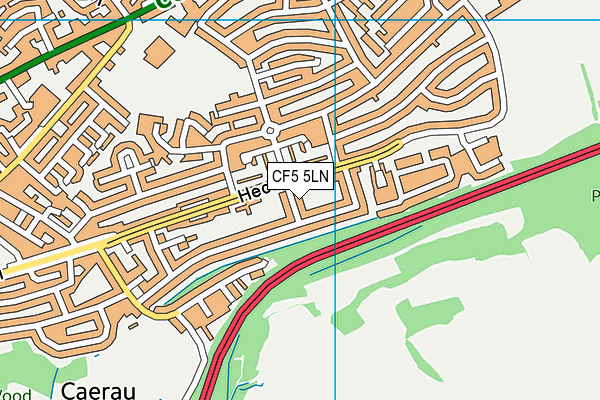 CF5 5LN map - OS VectorMap District (Ordnance Survey)