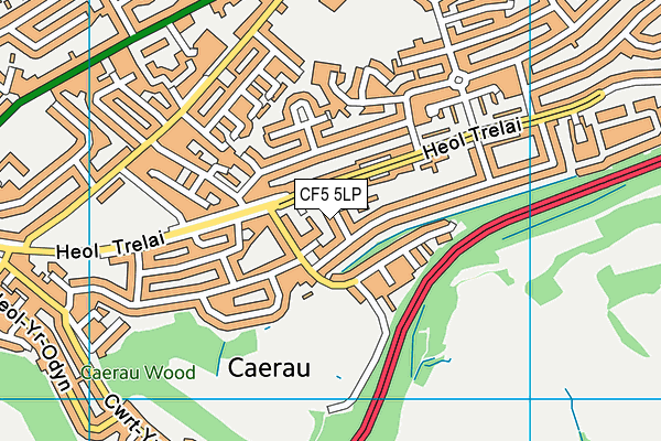 CF5 5LP map - OS VectorMap District (Ordnance Survey)