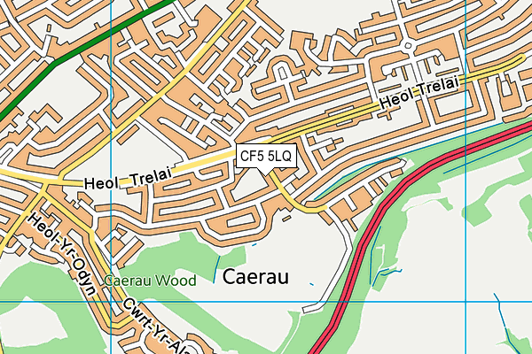 CF5 5LQ map - OS VectorMap District (Ordnance Survey)