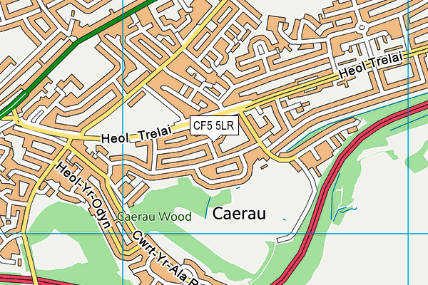 CF5 5LR map - OS VectorMap District (Ordnance Survey)