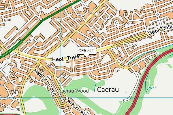 CF5 5LT map - OS VectorMap District (Ordnance Survey)