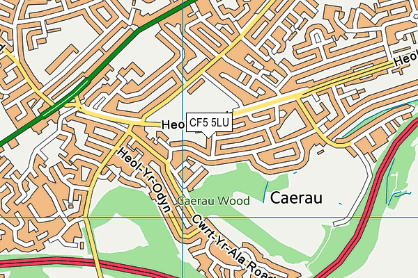 CF5 5LU map - OS VectorMap District (Ordnance Survey)