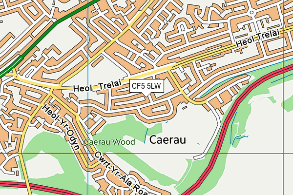 CF5 5LW map - OS VectorMap District (Ordnance Survey)