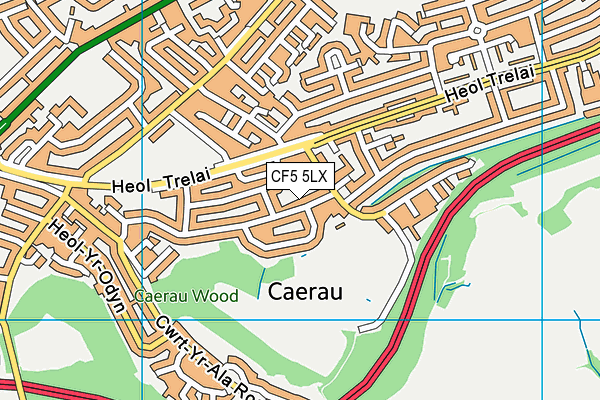 CF5 5LX map - OS VectorMap District (Ordnance Survey)