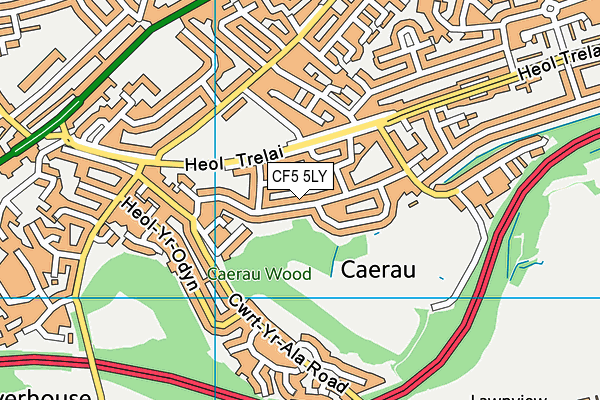 CF5 5LY map - OS VectorMap District (Ordnance Survey)