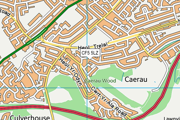 CF5 5LZ map - OS VectorMap District (Ordnance Survey)