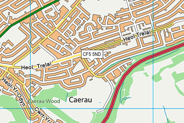 CF5 5ND map - OS VectorMap District (Ordnance Survey)