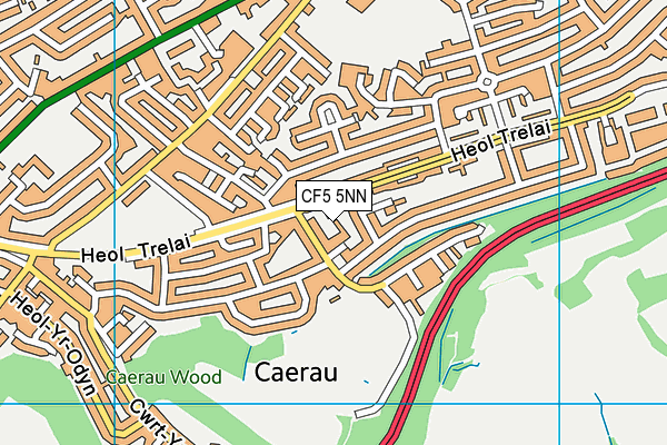 CF5 5NN map - OS VectorMap District (Ordnance Survey)