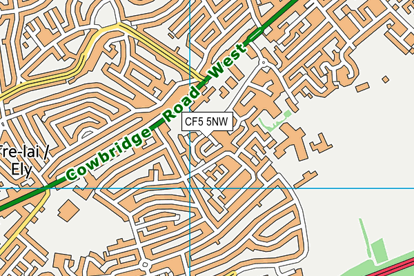 CF5 5NW map - OS VectorMap District (Ordnance Survey)