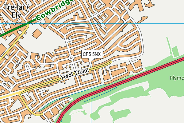 CF5 5NX map - OS VectorMap District (Ordnance Survey)