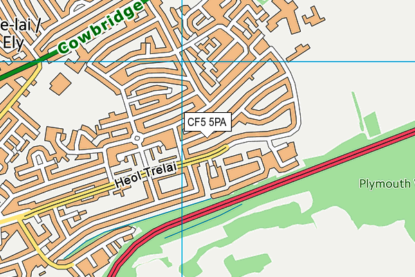 CF5 5PA map - OS VectorMap District (Ordnance Survey)