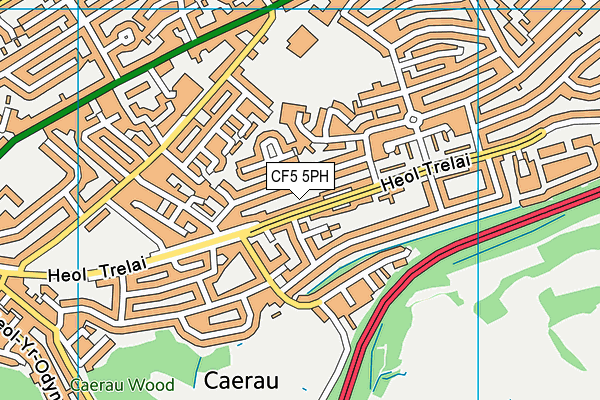 CF5 5PH map - OS VectorMap District (Ordnance Survey)