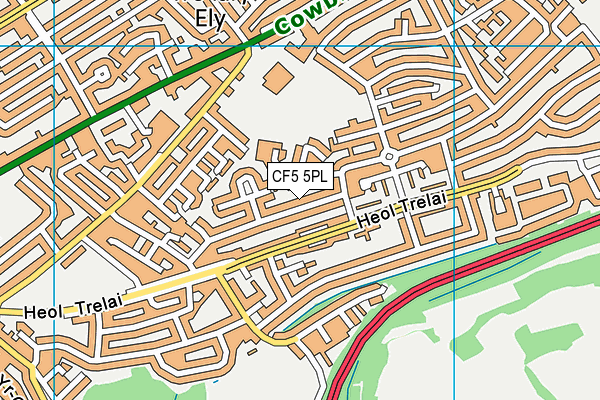 CF5 5PL map - OS VectorMap District (Ordnance Survey)