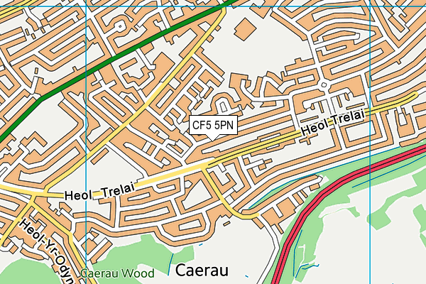 CF5 5PN map - OS VectorMap District (Ordnance Survey)