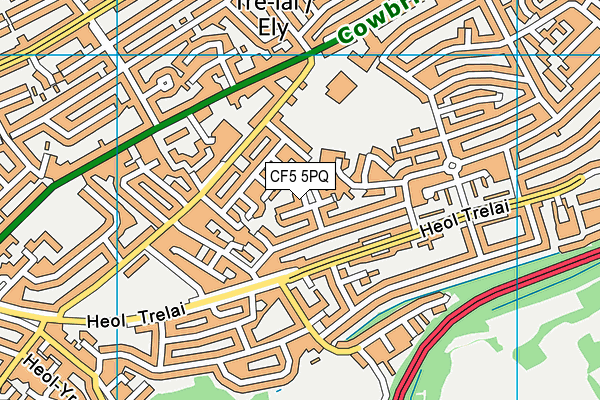 CF5 5PQ map - OS VectorMap District (Ordnance Survey)