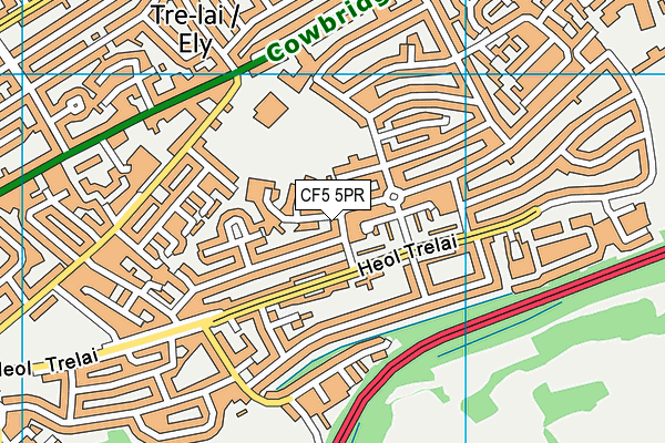 CF5 5PR map - OS VectorMap District (Ordnance Survey)