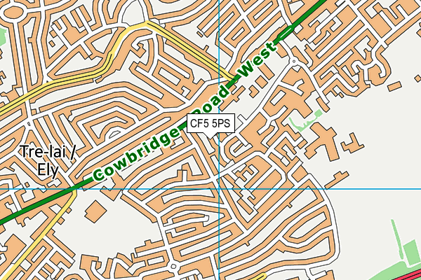 CF5 5PS map - OS VectorMap District (Ordnance Survey)