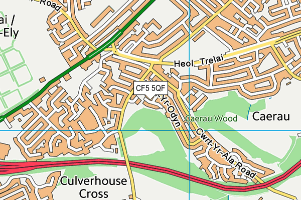 CF5 5QF map - OS VectorMap District (Ordnance Survey)