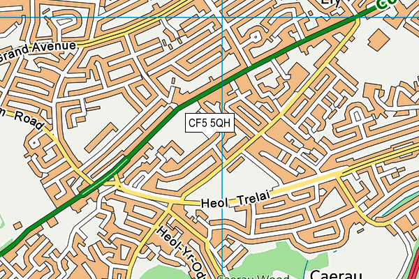 CF5 5QH map - OS VectorMap District (Ordnance Survey)