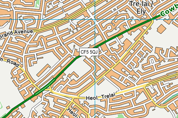 CF5 5QJ map - OS VectorMap District (Ordnance Survey)