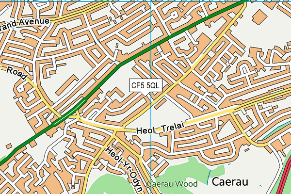 CF5 5QL map - OS VectorMap District (Ordnance Survey)