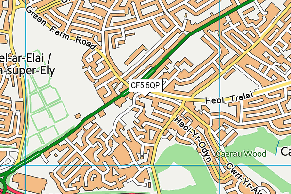CF5 5QP map - OS VectorMap District (Ordnance Survey)