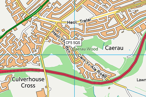 CF5 5QS map - OS VectorMap District (Ordnance Survey)