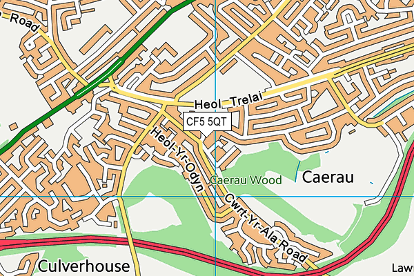 CF5 5QT map - OS VectorMap District (Ordnance Survey)