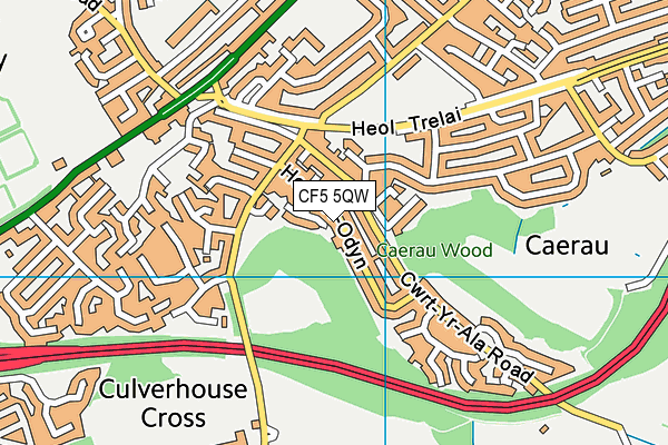 CF5 5QW map - OS VectorMap District (Ordnance Survey)