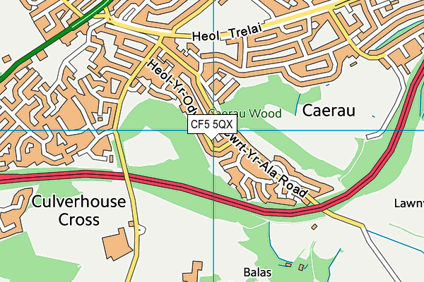 CF5 5QX map - OS VectorMap District (Ordnance Survey)