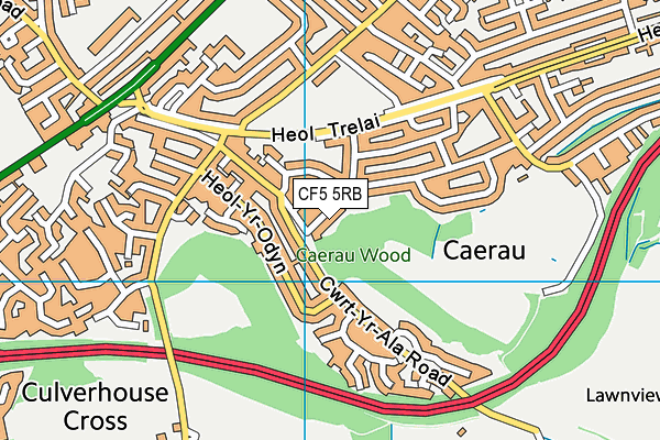 CF5 5RB map - OS VectorMap District (Ordnance Survey)