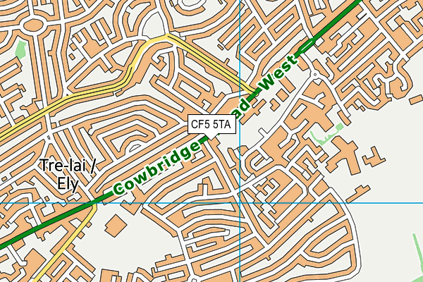 CF5 5TA map - OS VectorMap District (Ordnance Survey)