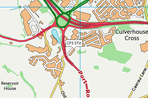 CF5 5TH map - OS VectorMap District (Ordnance Survey)