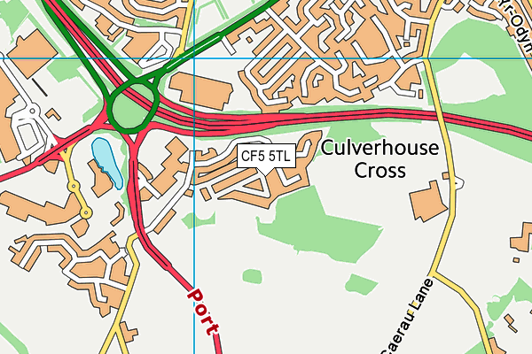 CF5 5TL map - OS VectorMap District (Ordnance Survey)