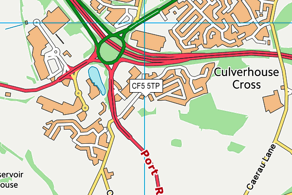 CF5 5TP map - OS VectorMap District (Ordnance Survey)